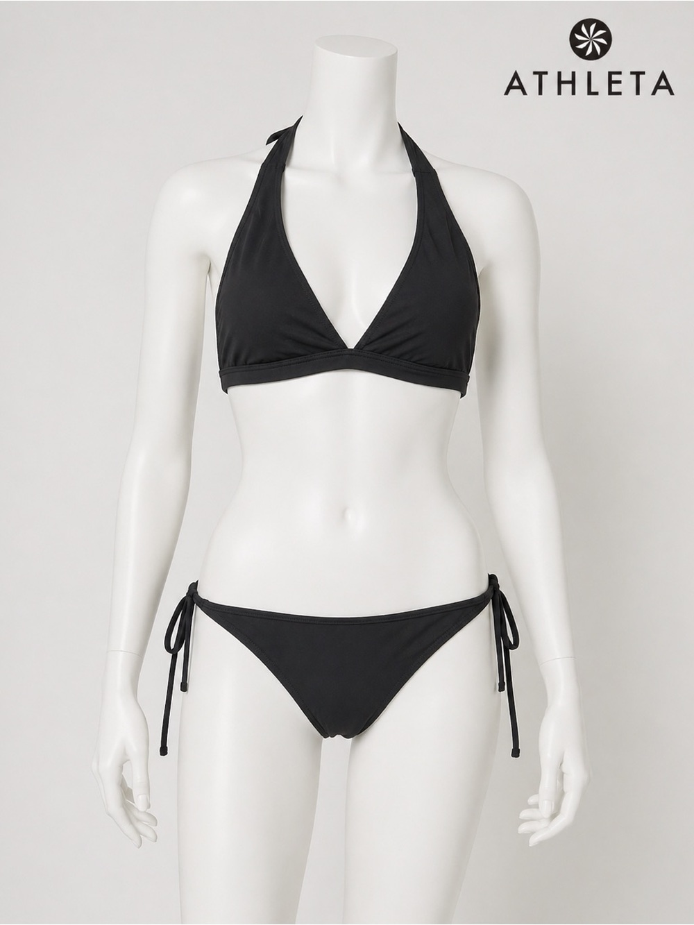 Athleta Black Halter Bikini Set 👙Women's Top is Large and Bottom is Medium